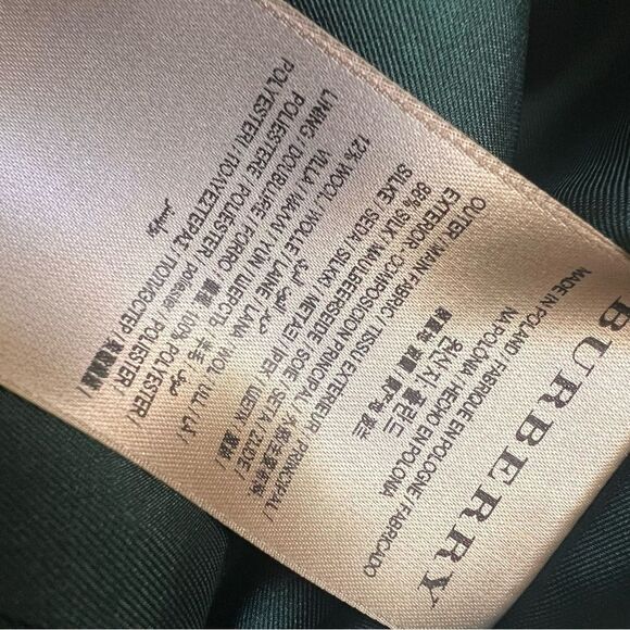 Burberry Ladies Long-sleeve Silk Wool Shift Dress Green US 0 NEW - Picture 9 of 11
